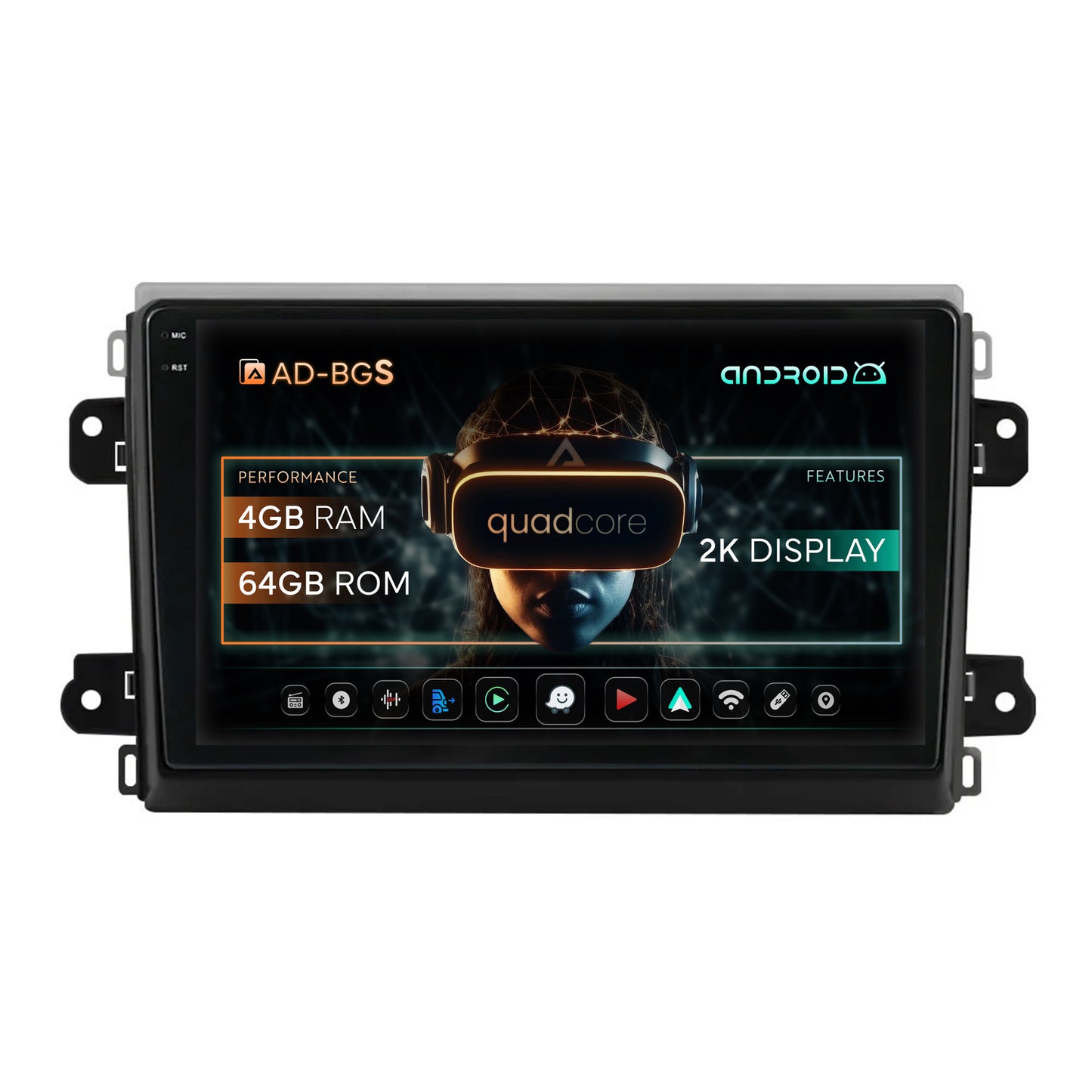 Navigatie 2K Fiat Ducato 2022+, Android, S-Quadcore / 4GB RAM + 64GB ROM, 9.5 Inch - AD-BGS90042K+AD-BGRKIT355V3
