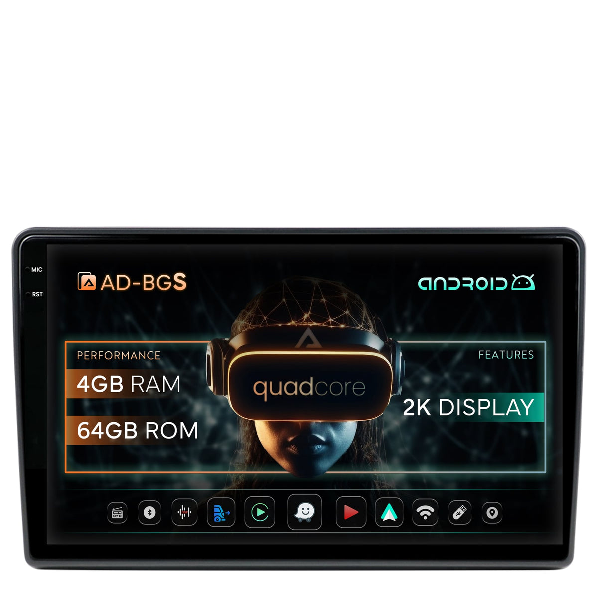Navigatie 2K Fiat Ducato, Citroen Jumper, Peugeot Boxer, Android, S-Quadcore / 4GB RAM + 64GB ROM, 9.5 Inch - AD-BGS90042K+AD-BGRKIT355