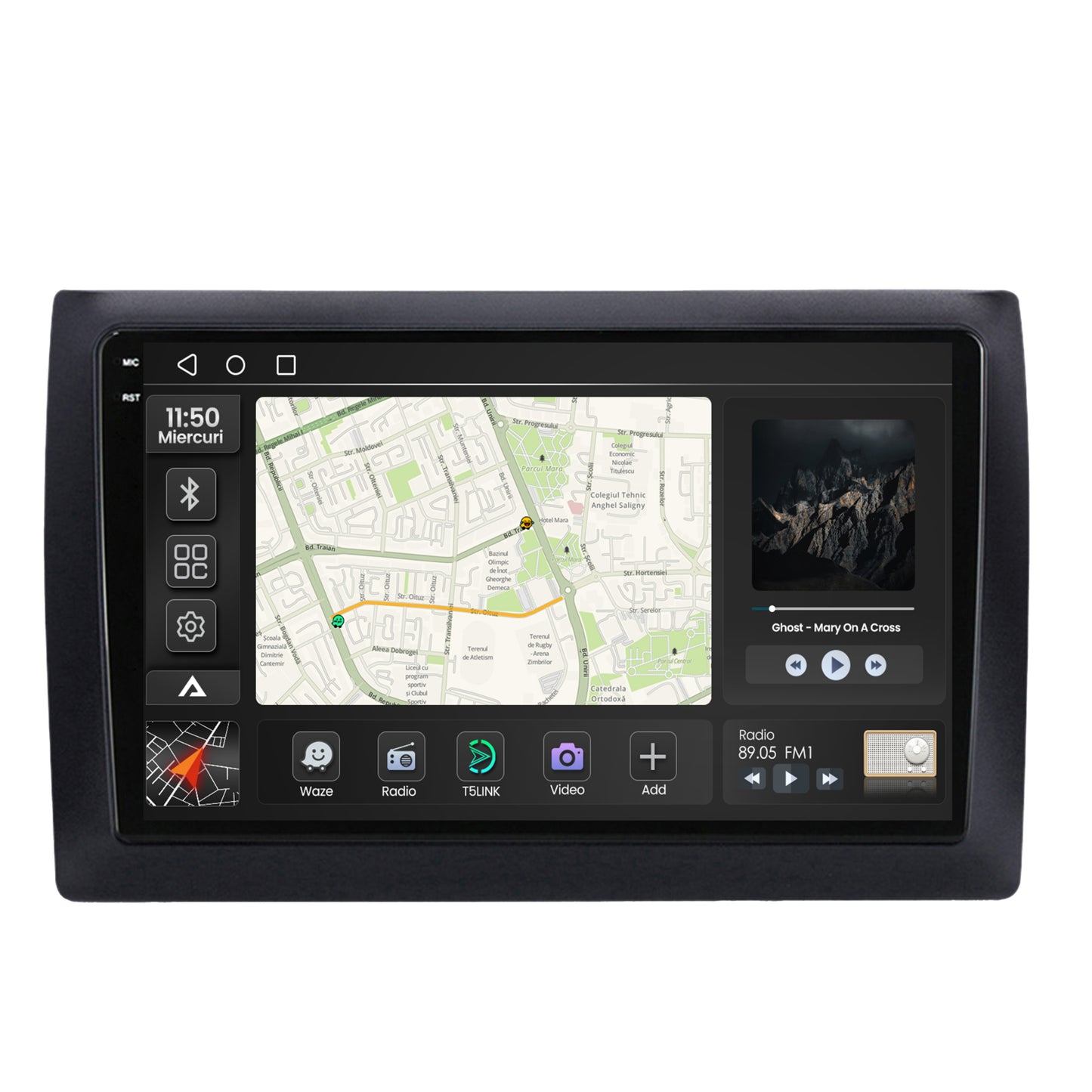 Navigatie 2K Fiat Stilo Android, S-Quadcore / 4GB RAM + 64GB ROM, 9.5 Inch - AD-BGS90042K+AD-BGRKIT356V2