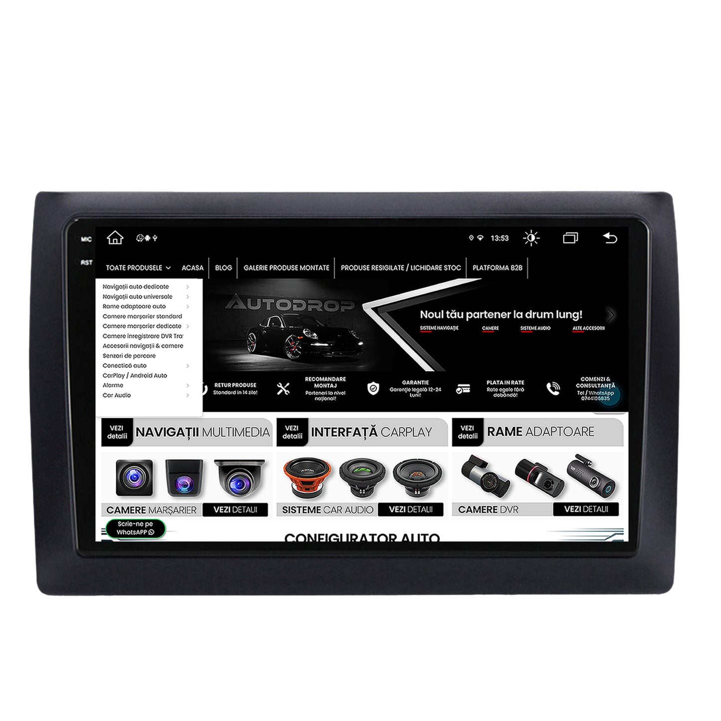 Navigatie 2K Fiat Stilo Android OS, X-Octacore / 8GB RAM + 256GB ROM, 9.5 Inch - AD-BGX90082K+AD-BGRKIT356V2