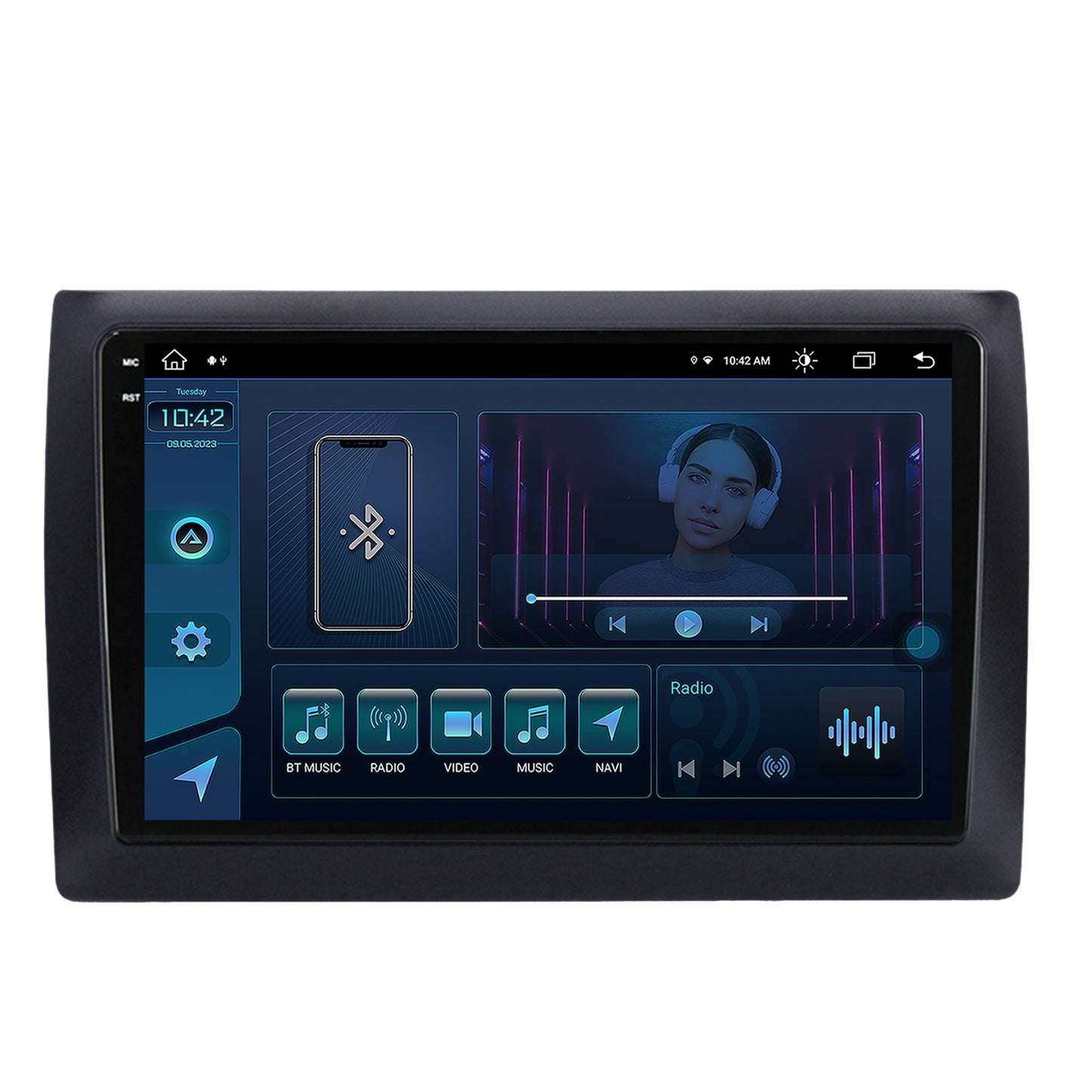 Navigatie 2K Fiat Stilo Android OS, X-Octacore / 8GB RAM + 256GB ROM, 9.5 Inch - AD-BGX90082K+AD-BGRKIT356V2