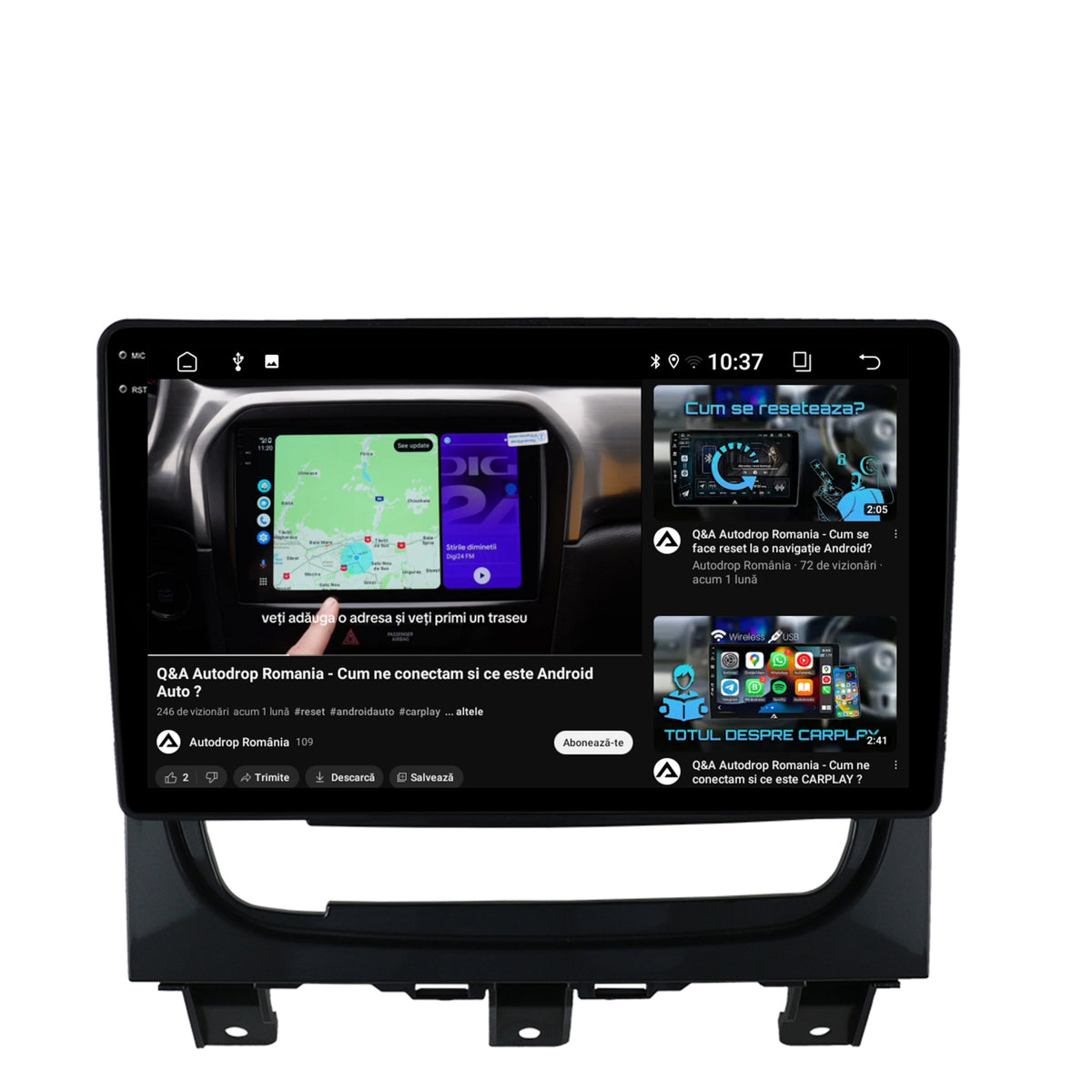 Navigatie 2K Fiat Strada / Idea (2011-2016), Android, S-Quadcore / 4GB RAM + 64GB ROM, 9.5 Inch - AD-BGS90042K+AD-BGRKIT350