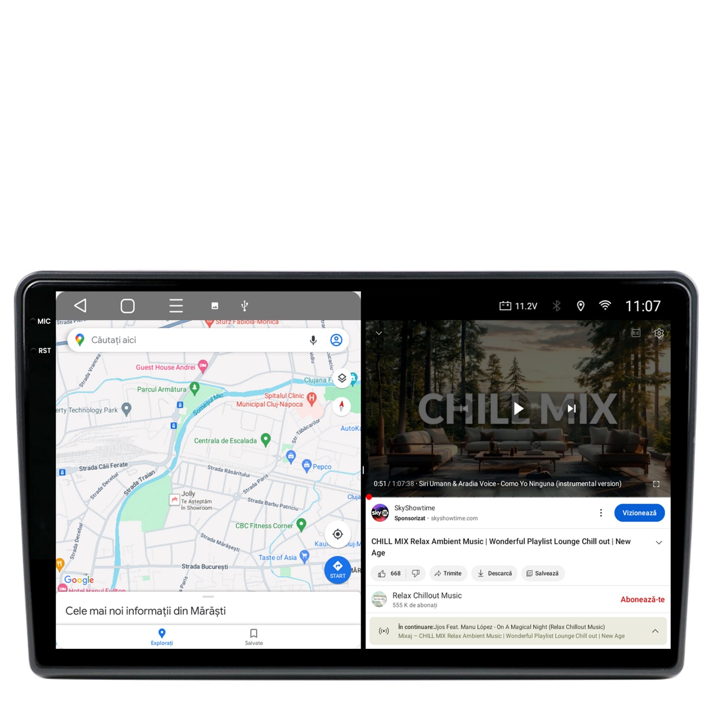 Navigatie 2K Ford Fiesta (2018+), Android, S-Quadcore / 4GB RAM + 64GB ROM, 10.36 Inch - AD-BGS100042K+AD-BGRKIT133