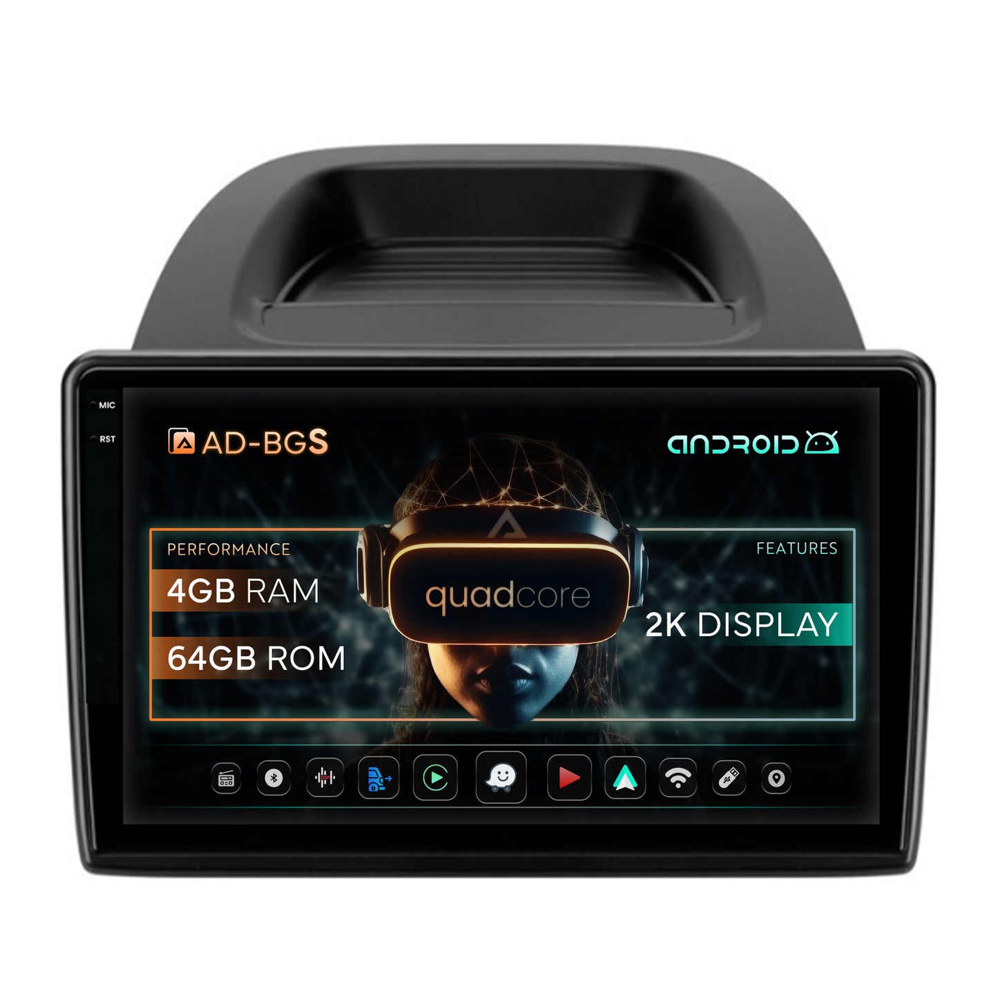 Navigatie 2K Ford EcoSport (2017- Prezent) Android, S-Quadcore / 4GB RAM + 64GB ROM, 10.36 Inch - AD-BGS100042K+BGRKIT119