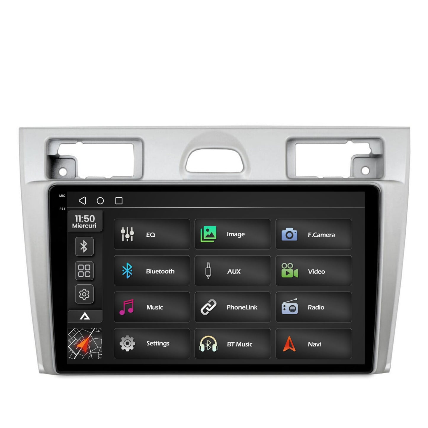 Navigatie 2K Ford Fiesta (2002-2008), Android, S-Quadcore / 4GB RAM + 64GB ROM, 9.5 Inch - AD-BGS90042K+AD-BGRKIT143