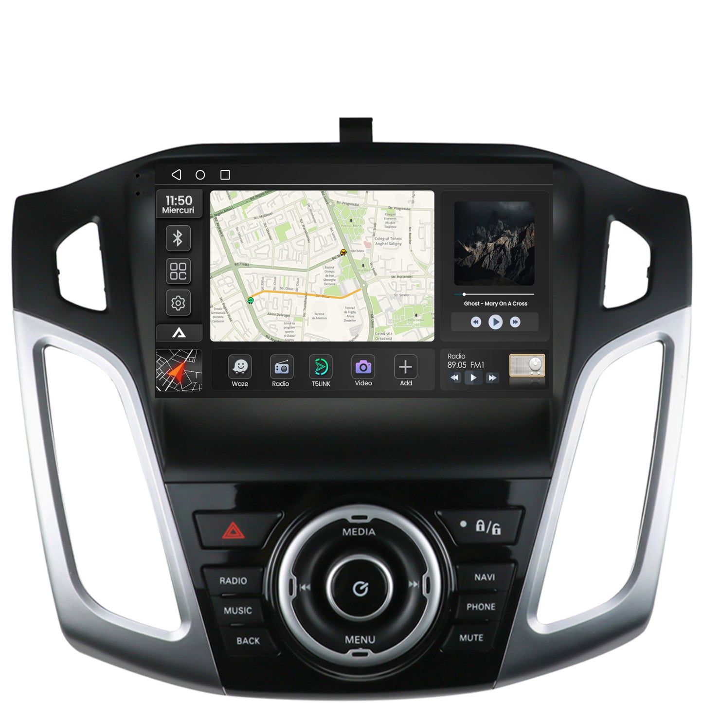 Navigatie 2K Ford Focus 3 (2011-2019), Android, S-Quadcore / 4GB RAM + 64GB ROM, 9.5 Inch - AD-BGS90042K+AD-BGRKIT144