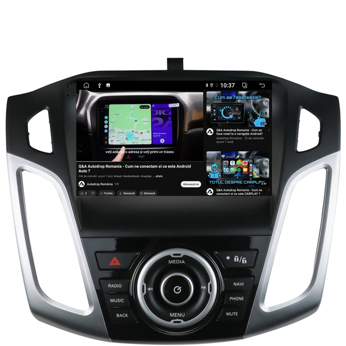 Navigatie 2K Ford Focus 3 (2011-2019), Android, S-Quadcore / 4GB RAM + 64GB ROM, 9.5 Inch - AD-BGS90042K+AD-BGRKIT144