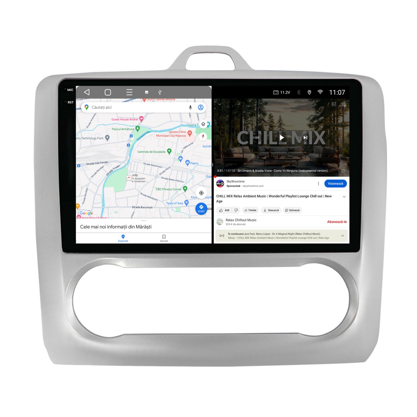 Navigatie 2K Ford Focus MK2 (2004-2011), Clima Automata, Android, S-Quadcore / 4GB RAM + 64GB ROM, 9.5 Inch - AD-BGS90042K+AD-BGRKIT117
