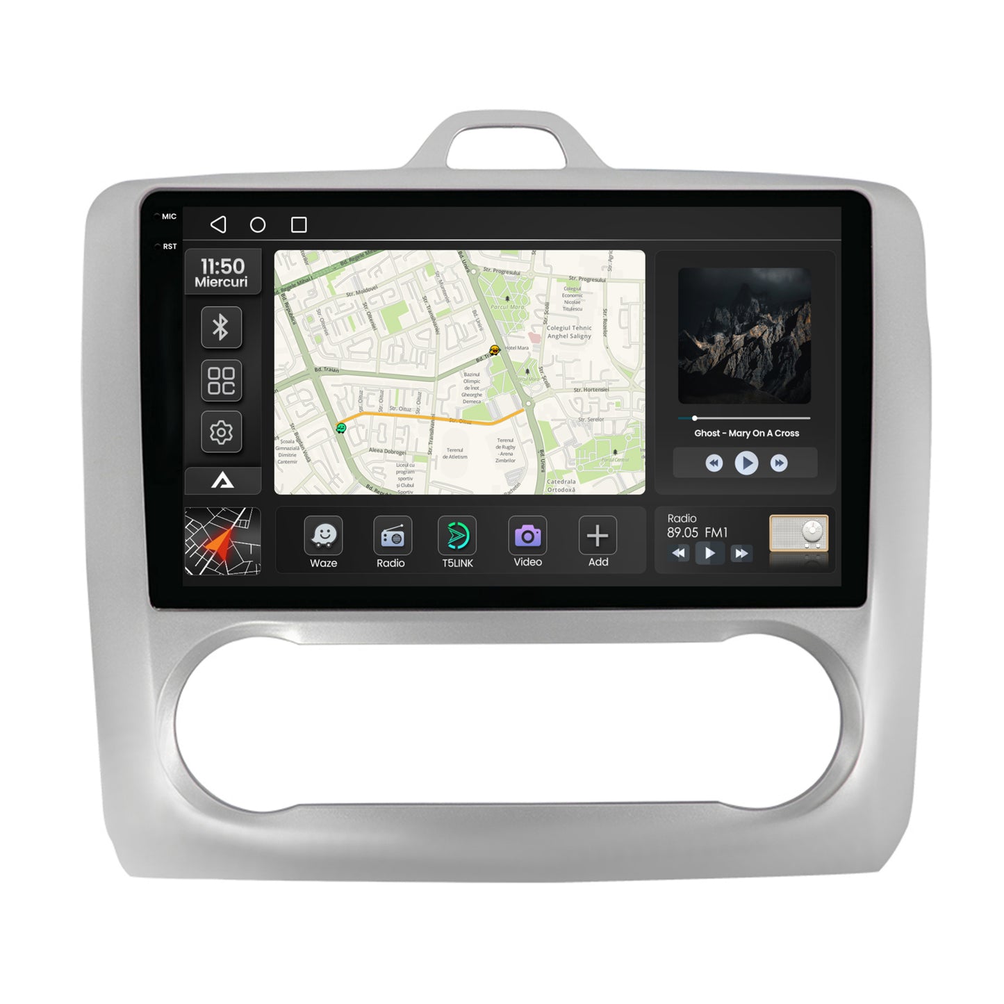Navigatie 2K Ford Focus MK2 (2004-2011), Clima Automata, Android, S-Quadcore / 4GB RAM + 64GB ROM, 9.5 Inch - AD-BGS90042K+AD-BGRKIT117