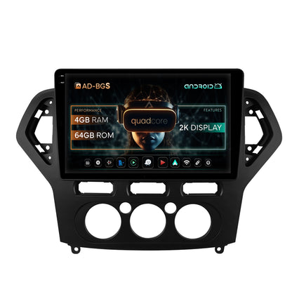 Navigatie 2K Ford Mondeo (2007-2010) Clima Manuala, Android, S-Quadcore / 4GB RAM + 64GB ROM, 10.36 Inch - AD-BGS100042K+AD-BGRKIT126