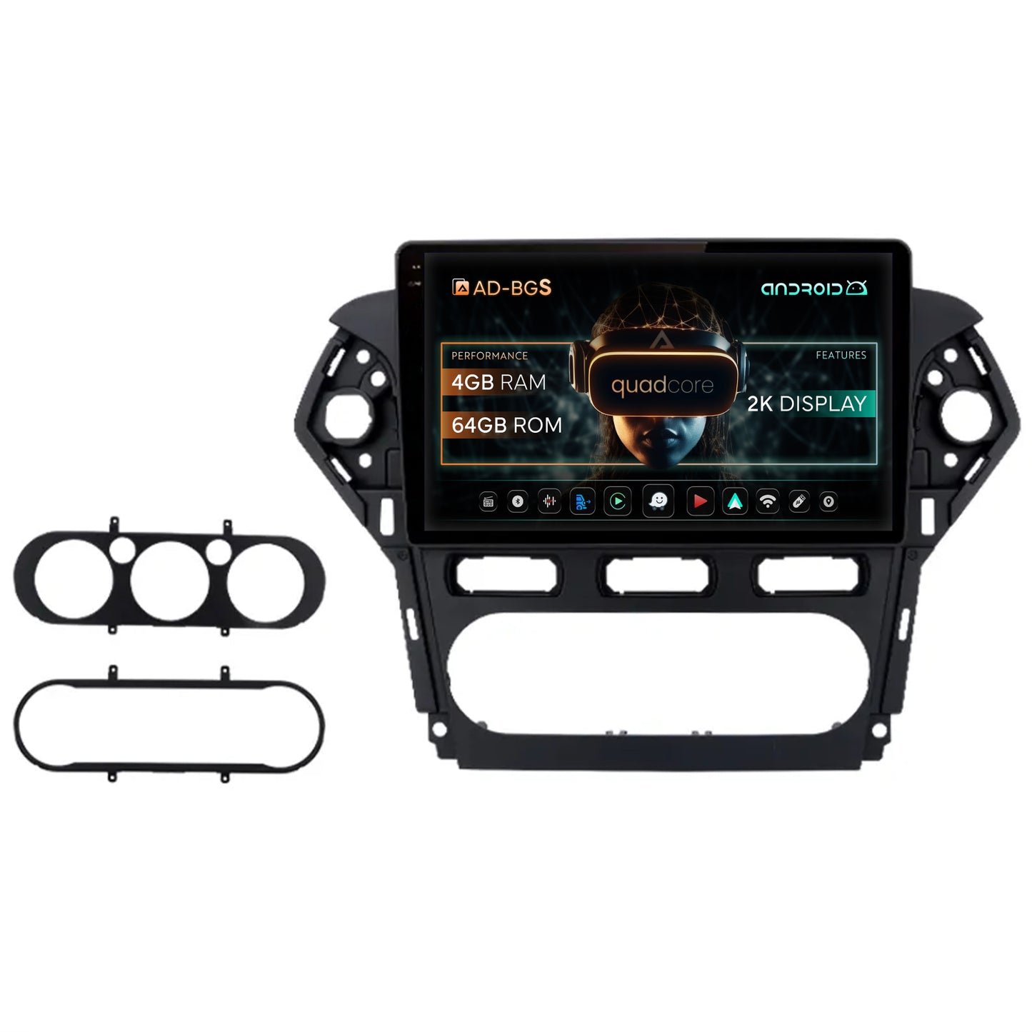 Navigatie 2K Ford Mondeo (2011-2013), Android, S-Quadcore / 4GB RAM + 64GB ROM, 9.5 Inch - AD-BGS90042K+AD-BGRKIT128