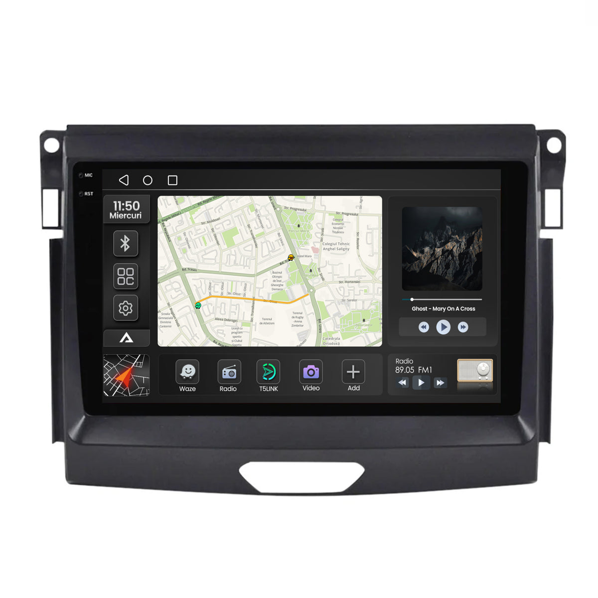 Navigatie 2K Ford Ranger (2015-2020), Android, S-Quadcore / 4GB RAM + 64GB ROM, 9.5 Inch - AD-BGS90042K+AD-BGRKIT120