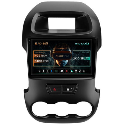 Navigatie 2K Ford Ranger (2011-2015), Android, S-Quadcore / 4GB RAM + 64GB ROM, 9.5 Inch - AD-BGS90042K+AD-BGRKIT135B