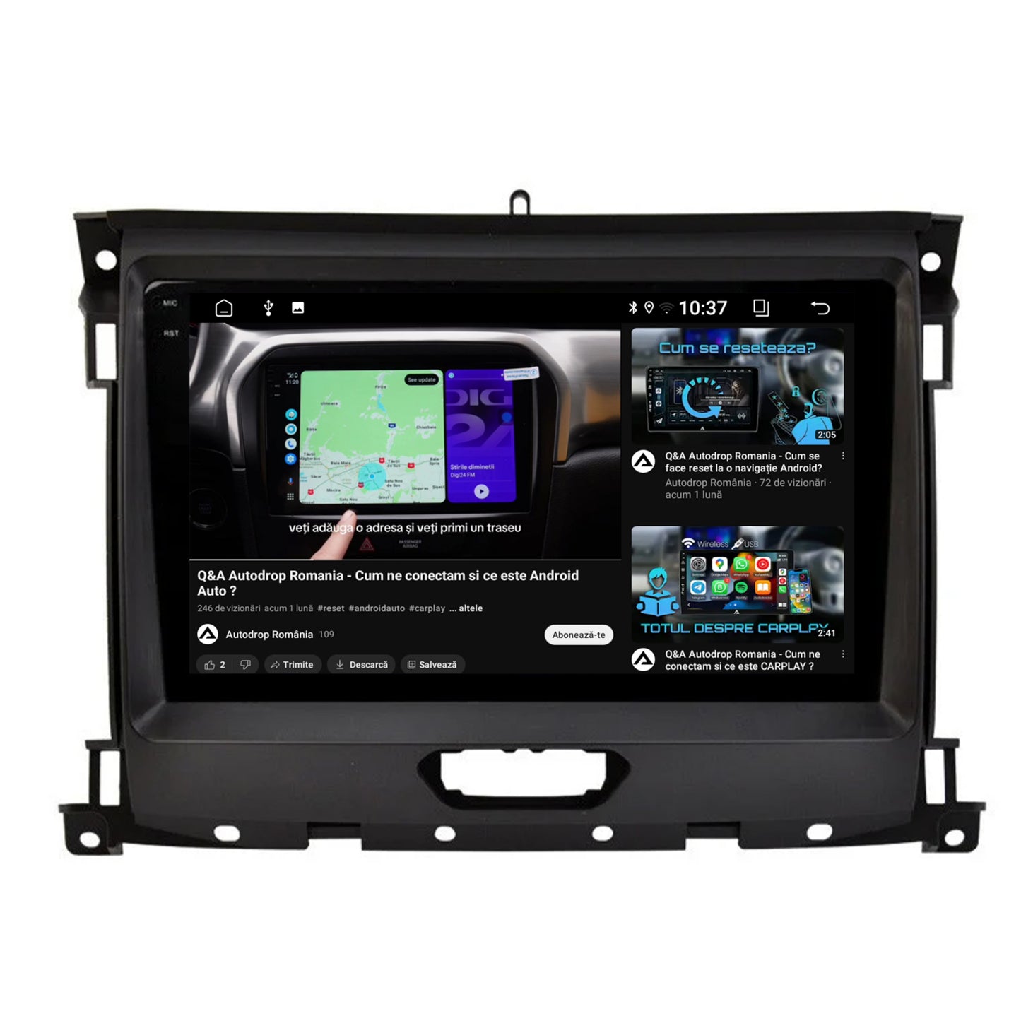 Navigatie 2K Ford Ranger (2015-2022), Android, S-Quadcore / 4GB RAM + 64GB ROM, 9.5 Inch - AD-BGS90042K+AD-BGRKIT120V2