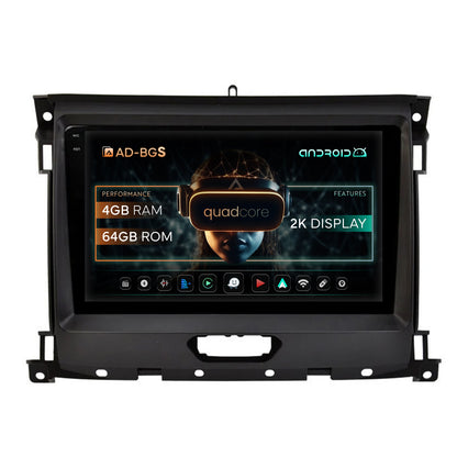 Navigatie 2K Ford Ranger (2015-2022), Android, S-Quadcore / 4GB RAM + 64GB ROM, 9.5 Inch - AD-BGS90042K+AD-BGRKIT120V2