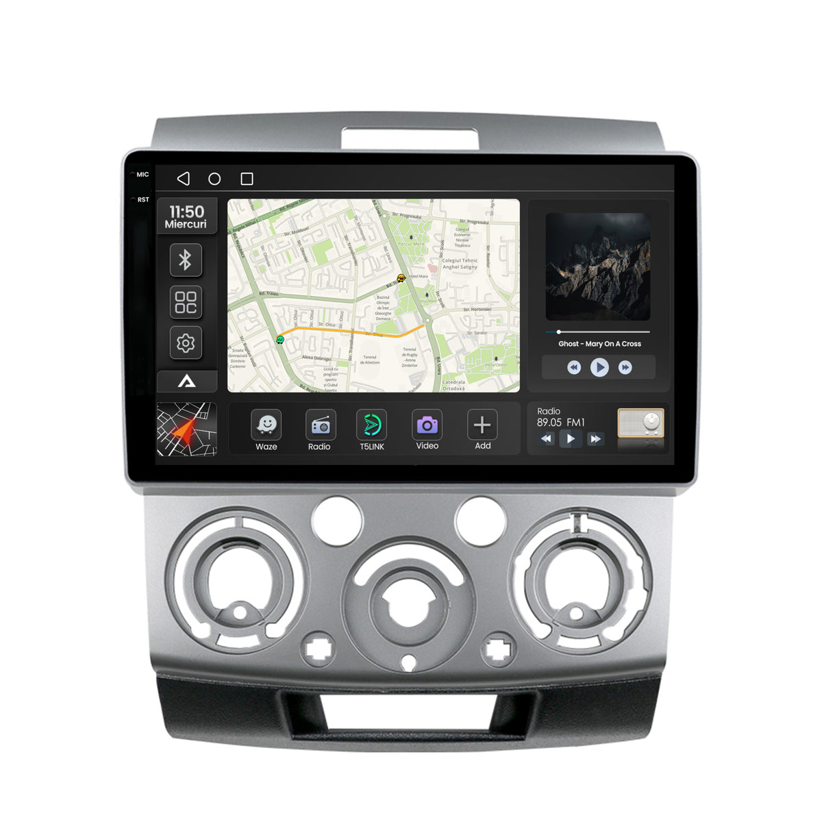 Navigatie 2K Ford Ranger / Mazda BT50 (2007-2012), Android, S-Quadcore / 4GB RAM + 64GB ROM, 9.5 Inch - AD-BGS90042K+AD-BGRKIT136