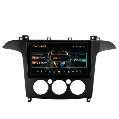 Navigatie 2K Ford S-MAX (2006-2015) Clima Manuala, Android, S-Quadcore / 4GB RAM + 64GB ROM, 9.5 Inch - AD-BGS90042K+AD-BGRKIT124
