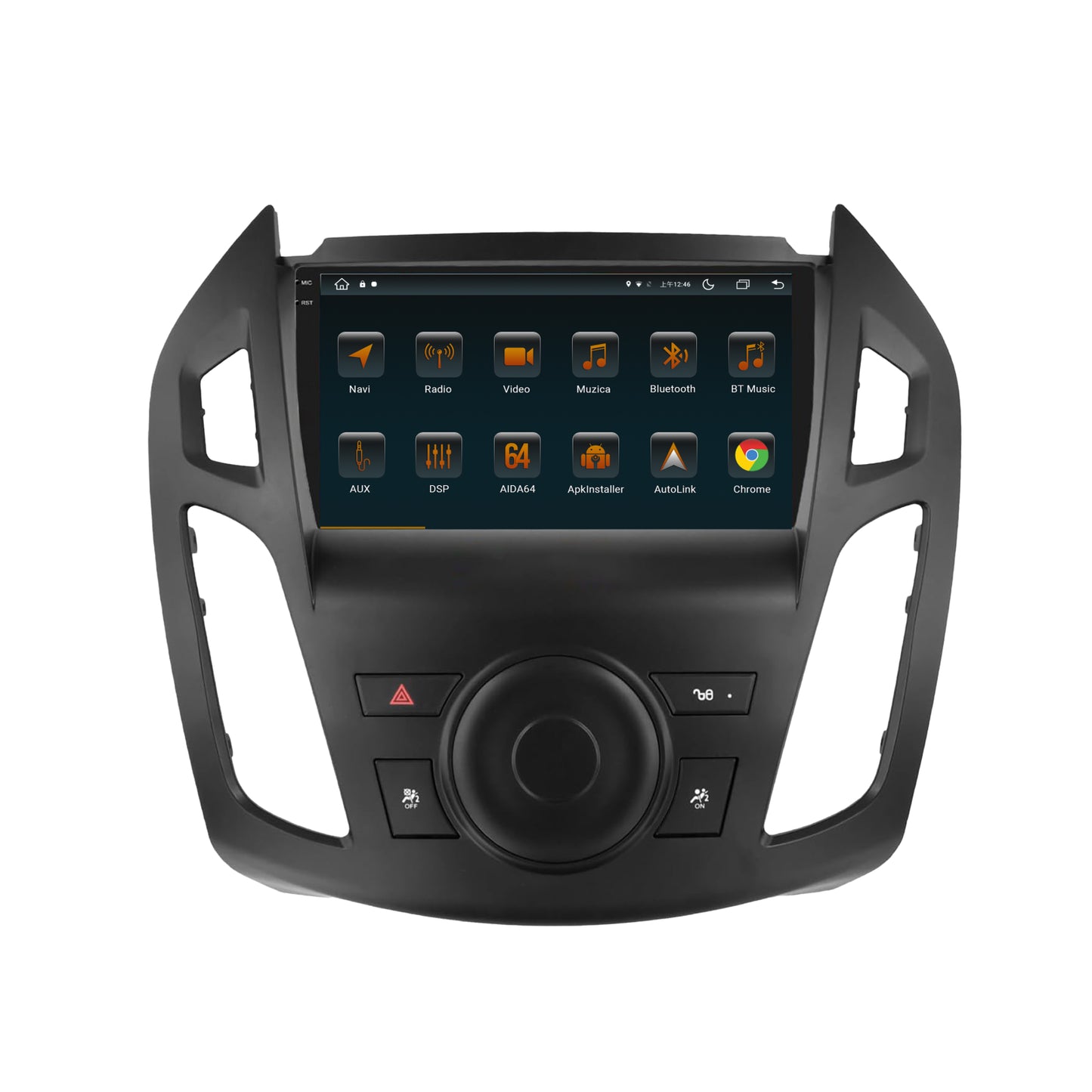Navigatie 2K Ford Transit (2015-2021), Android, V-Quadcore / 4GB RAM + 64GB ROM, 9.5 Inch - AD-BGV90042K+AD-BGRKIT111