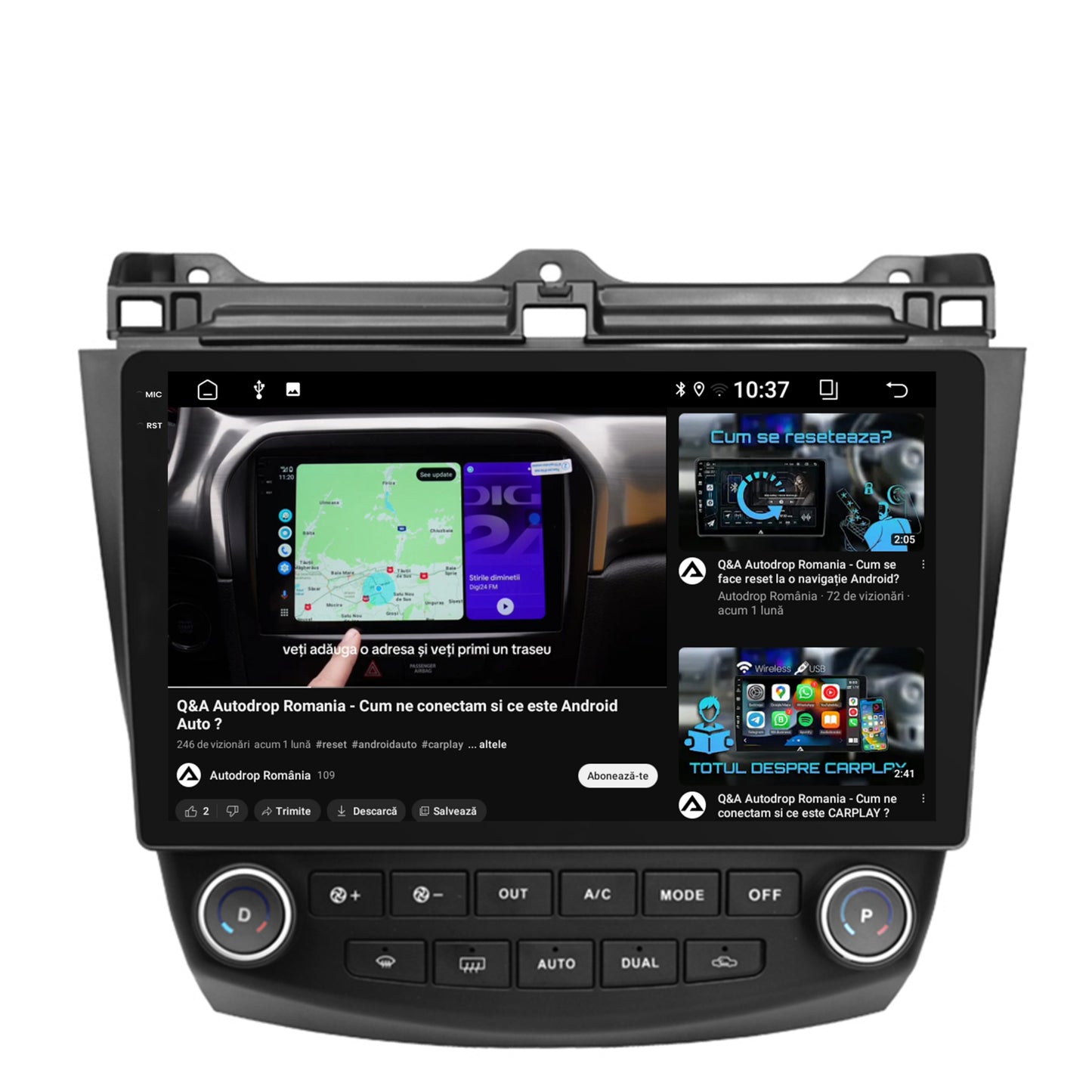 Navigatie 2K Honda Accord 7 (2005-2008), Android, S-Quadcore / 4GB RAM + 64GB ROM, 10.36 Inch - AD-BGS100042K+AD-BGRKIT012