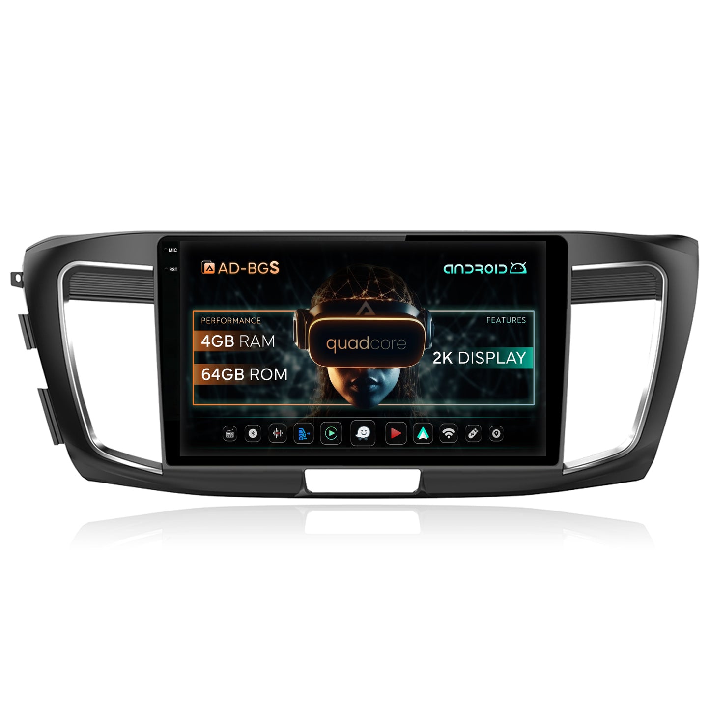 Navigatie 2K Honda Accord 9 (2013-2017), Android, S-Quadcore / 4GB RAM + 64GB ROM, 10.36 Inch - AD-BGS100042K+AD-BGRKIT002