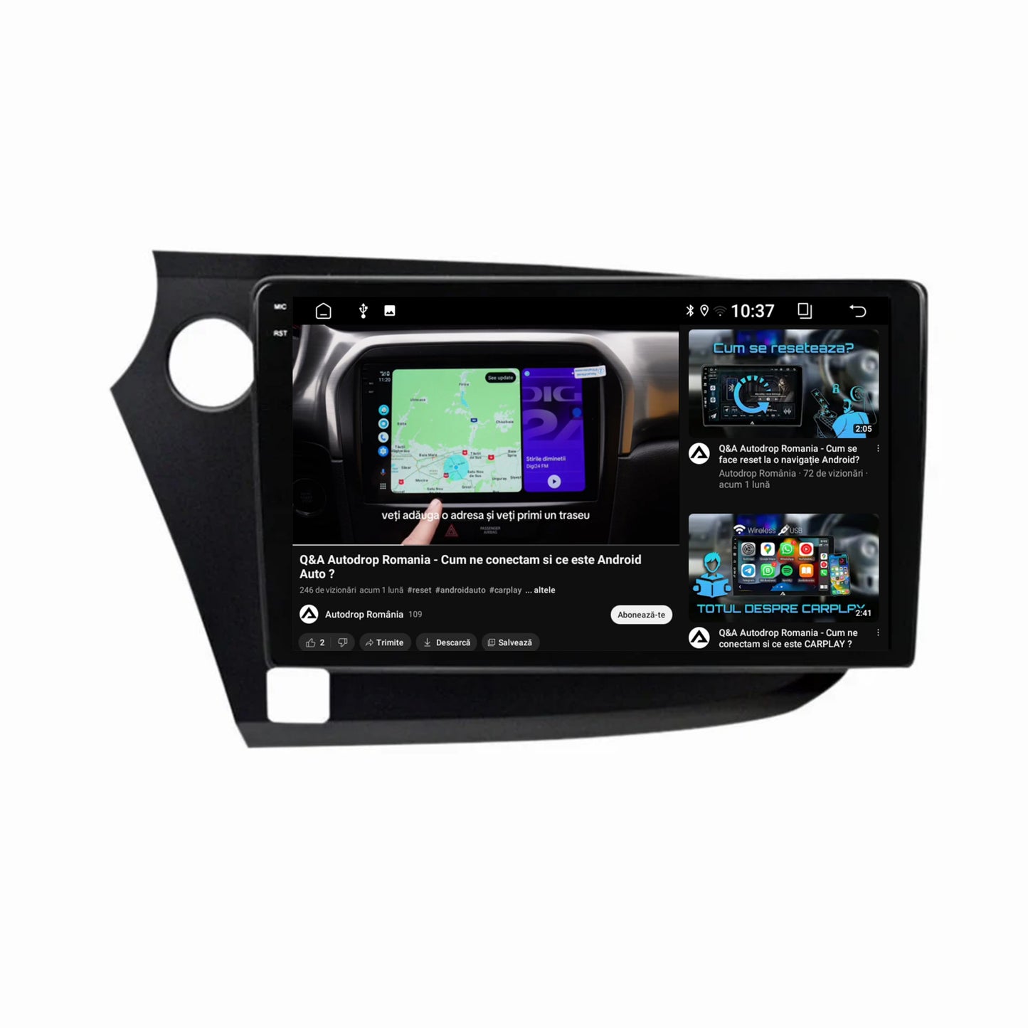 Navigatie 2K Honda Insight (2009-2014), Android, S-Quadcore / 4GB RAM + 64GB ROM, 10.36 Inch - AD-BGS90042K+AD-BGRKIT009