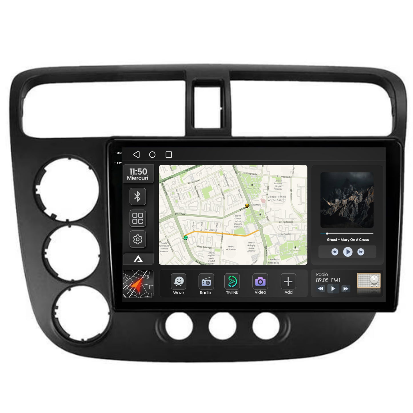 Navigatie 2K Honda Civic (1998-2005), Android, S-Quadcore / 4GB RAM + 64GB ROM, 9.5 Inch - AD-BGS90042K+AD-BGRKIT018