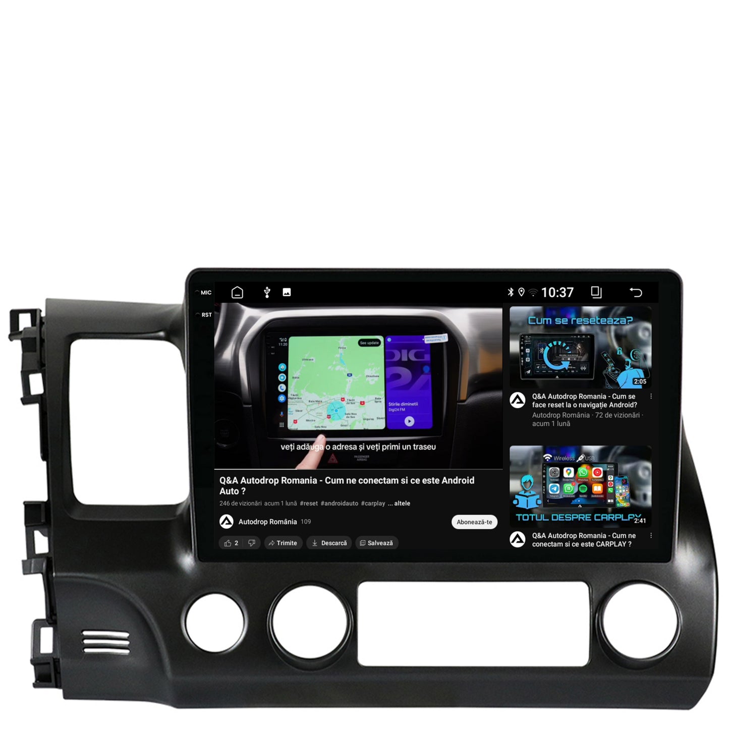 Navigatie 2K Honda Civic (2005-2012), Android, S-Quadcore / 4GB RAM + 64GB ROM, 9.5 Inch - AD-BGS100042K+AD-BGRKIT008