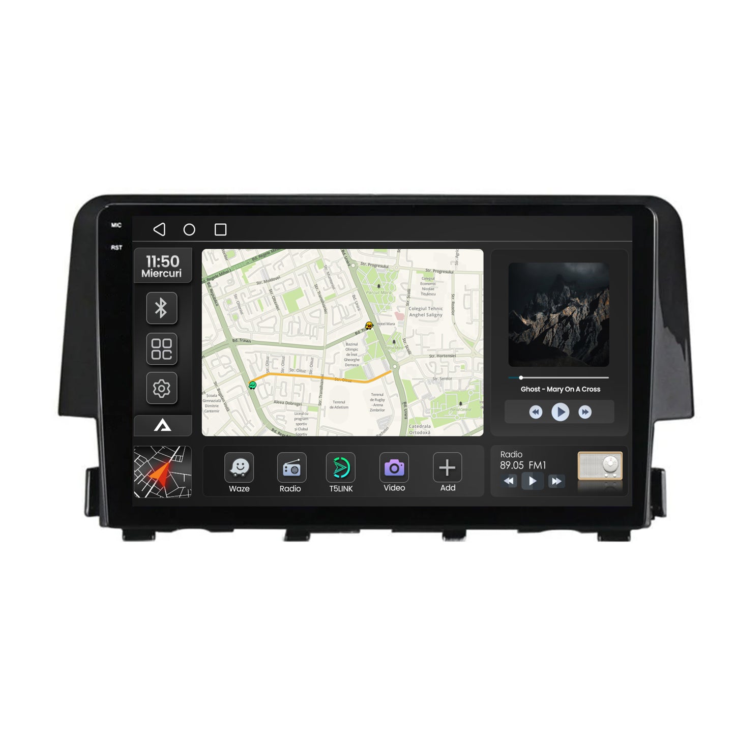 Navigatie 2K Honda Civic X / Sedan (2015-2021), Android, S-Quadcore / 4GB RAM + 64GB ROM, 9.5 Inch - AD-BGS90042K+AD-BGRKIT004