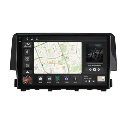Navigatie 2K Honda Civic X / Sedan (2015-2021), Android, S-Quadcore / 4GB RAM + 64GB ROM, 9.5 Inch - AD-BGS90042K+AD-BGRKIT004