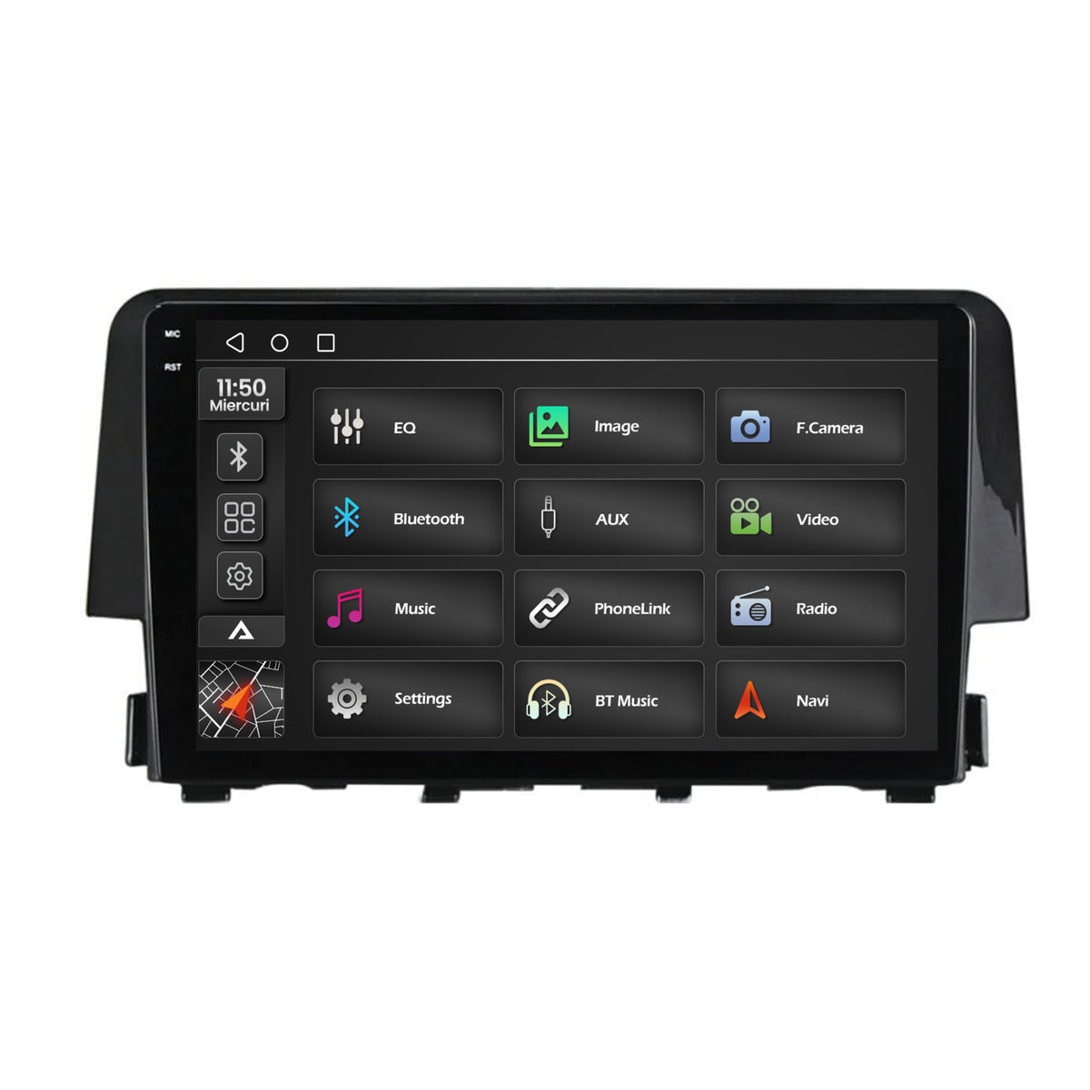 Navigatie 2K Honda Civic X / Sedan (2015-2021), Android, S-Quadcore / 4GB RAM + 64GB ROM, 9.5 Inch - AD-BGS90042K+AD-BGRKIT004