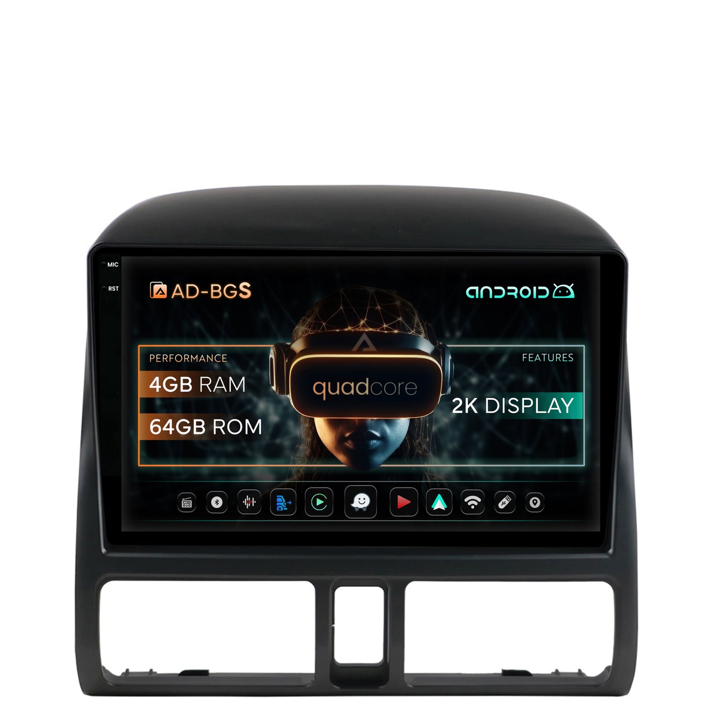 Navigatie 2K Honda CRV (1998-2005), Android, S-Quadcore / 4GB RAM + 64GB ROM, 9.5 Inch - AD-BGS90042K+AD-BGRKIT017