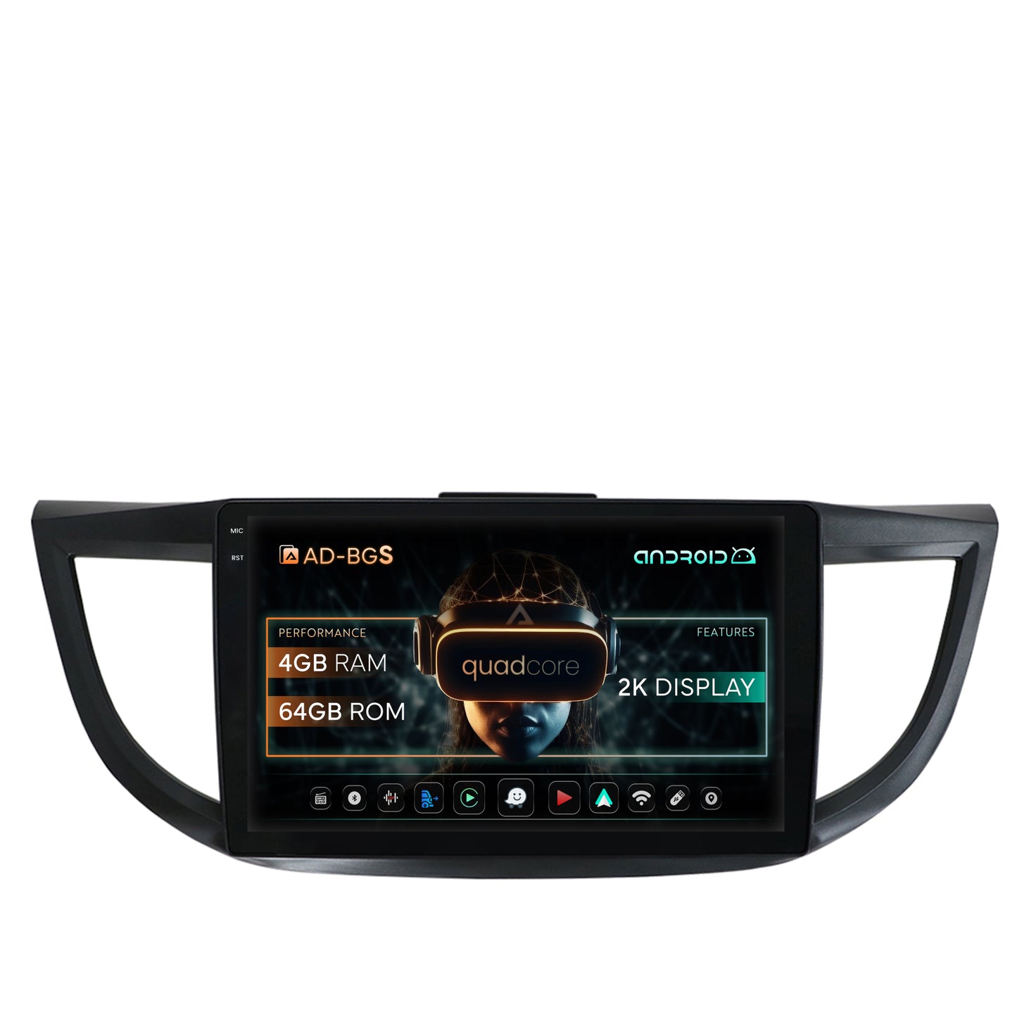 Navigatie 2K Honda CRV (2011-2016), Android, S-Quadcore / 4GB RAM + 64GB ROM, 9.5 Inch - AD-BGS100042K+AD-BGRKIT003