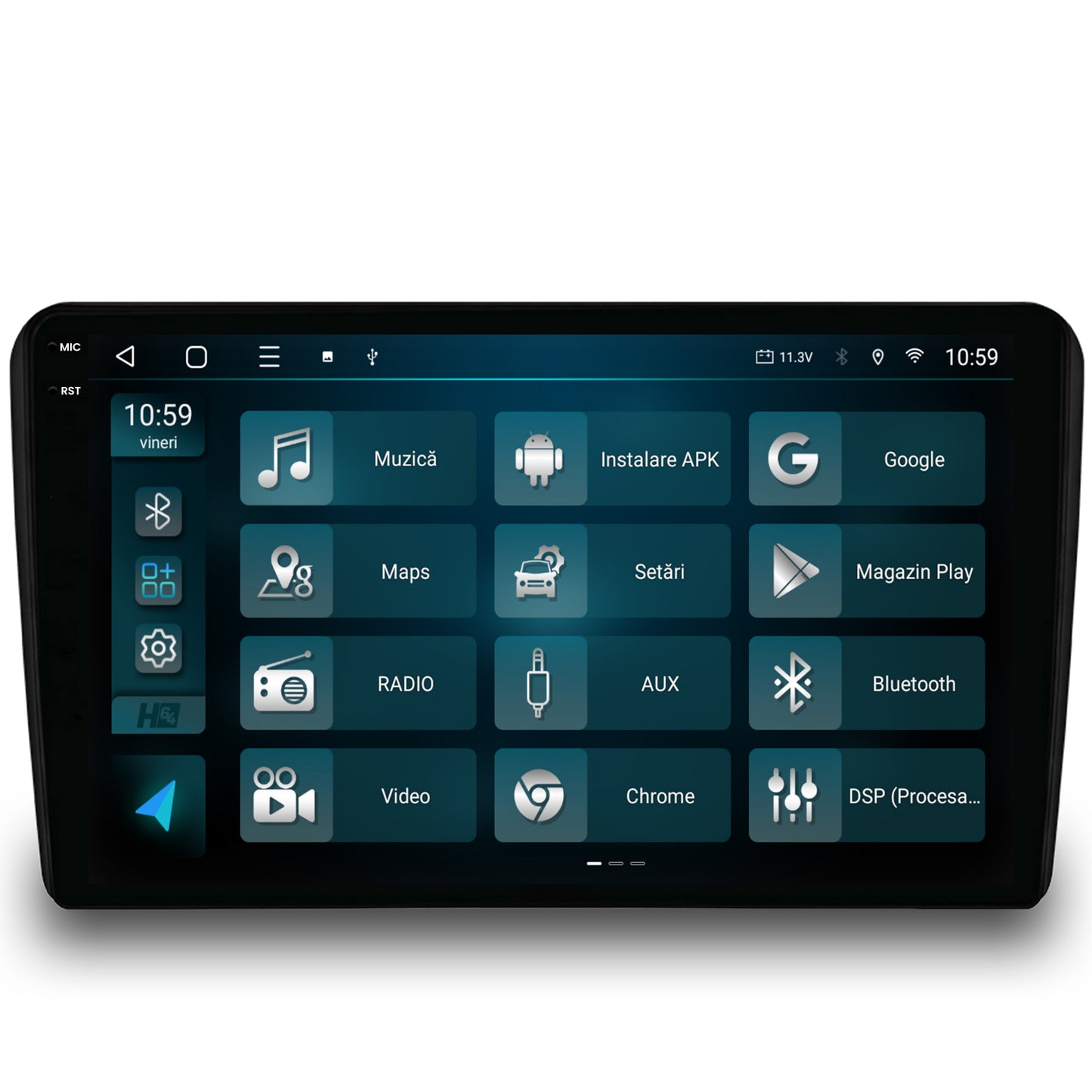 Navigatie 2K HUB64 Audi A3/ S3/ RS3, 4GB RAM, Android, Octacore, Slot Sim 4G, DSP, GPS, Wi-FI, Carplay, Android Auto, USB, Bluetooth, Waze, Touchscreen, 9.5 Inch