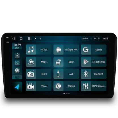 Navigatie 2K HUB64 Audi A3/ S3/ RS3, 4GB RAM, Android, Octacore, Slot Sim 4G, DSP, GPS, Wi-FI, Carplay, Android Auto, USB, Bluetooth, Waze, Touchscreen, 9.5 Inch