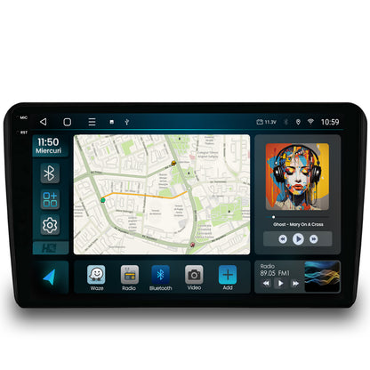 Navigatie 2K HUB64 Audi A3/ S3/ RS3, 8GB RAM, Android, Octacore, Slot Sim 4G, DSP, GPS, Wi-FI, Carplay, Android Auto, USB, Bluetooth, Waze, Touchscreen, 9.5 Inch