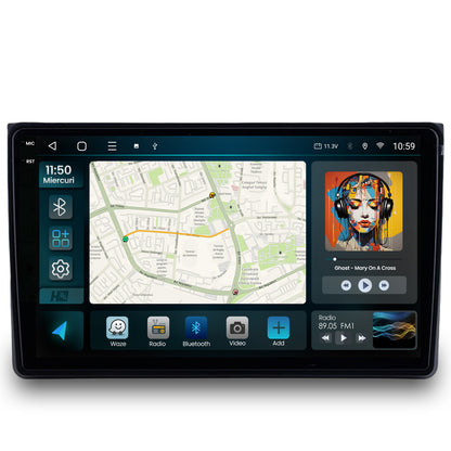 Navigatie 2K HUB64 Audi A4(B6/B7) / SEAT EXEO, 8GB RAM, Android, Octacore, Slot Sim 4G, DSP, GPS, Wi-FI, Carplay, Android Auto, USB, Bluetooth, Waze, Touchscreen, 9.5 Inch
