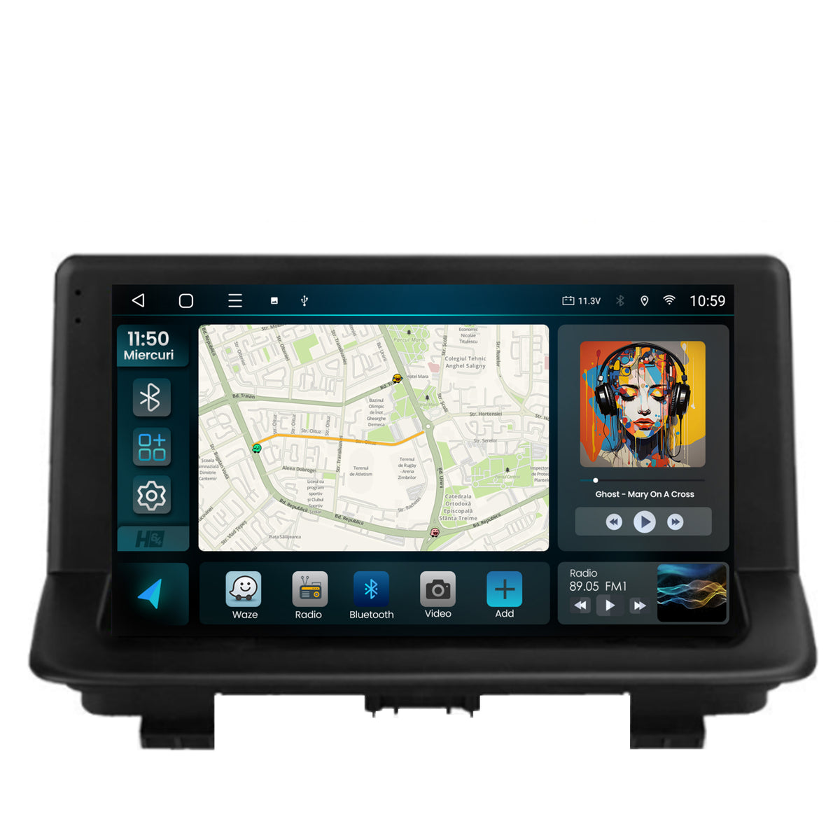 Navigatie 2K HUB64 Audi Q3 (2011-2018), 4GB RAM, Android, Octacore, Slot Sim 4G, DSP, GPS, Wi-FI, Carplay, Android Auto, USB, Bluetooth, Waze, Touchscreen, 9.5 Inch