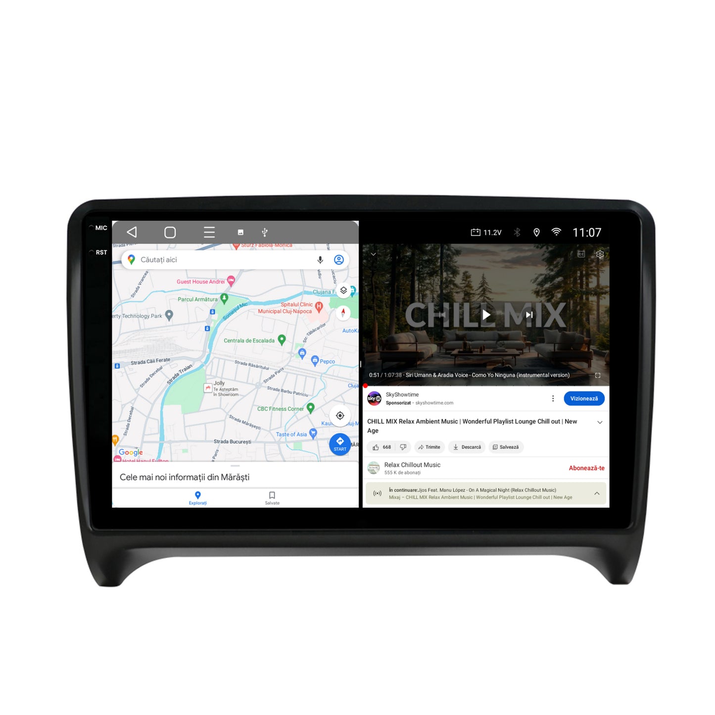 Navigatie 2K HUB64 Audi TT, 8GB RAM, Android, Octacore, Slot Sim 4G, DSP, GPS, Wi-FI, Carplay, Android Auto, USB, Bluetooth, Waze, Touchscreen, 9.5 Inch