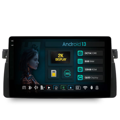 Navigatie 2K HUB64 BMW E46, 8GB RAM, Android, Octacore, Slot Sim 4G, DSP, GPS, Wi-FI, Carplay, Android Auto, USB, Bluetooth, Waze, Touchscreen, 9.5 Inch
