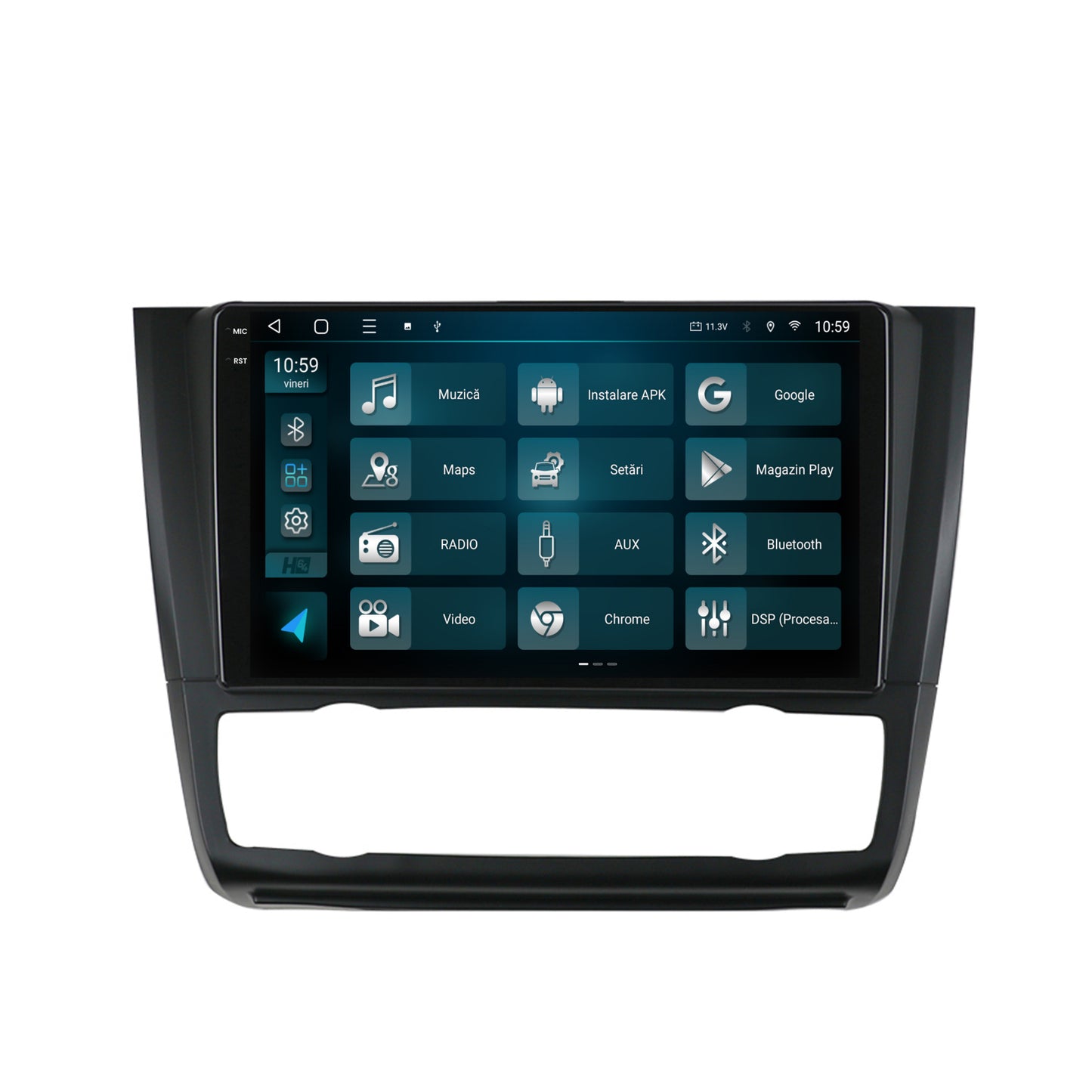 Navigatie 2K HUB64 BMW Seria 1 E87 (2007-2011), Clima Automata, 4GB RAM, Android, Octacore, Slot Sim 4G, DSP, GPS, Wi-FI, Carplay, Android Auto, USB, Bluetooth, Waze, Touchscreen, 9.5 Inch