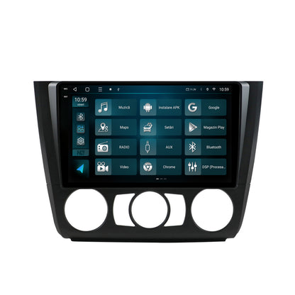 Navigatie 2K HUB64 BMW Seria 1 E87 (2007-2011), Clima Manuala, 4GB RAM, Android, Octacore, Slot Sim 4G, DSP, GPS, Wi-FI, Carplay, Android Auto, USB, Bluetooth, Waze, Touchscreen, 9.5 Inch