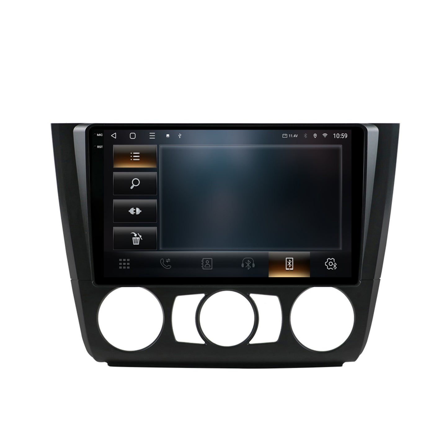 Navigatie 2K HUB64 BMW Seria 1 E87 (2007-2011), Clima Manuala, 4GB RAM, Android, Octacore, Slot Sim 4G, DSP, GPS, Wi-FI, Carplay, Android Auto, USB, Bluetooth, Waze, Touchscreen, 9.5 Inch