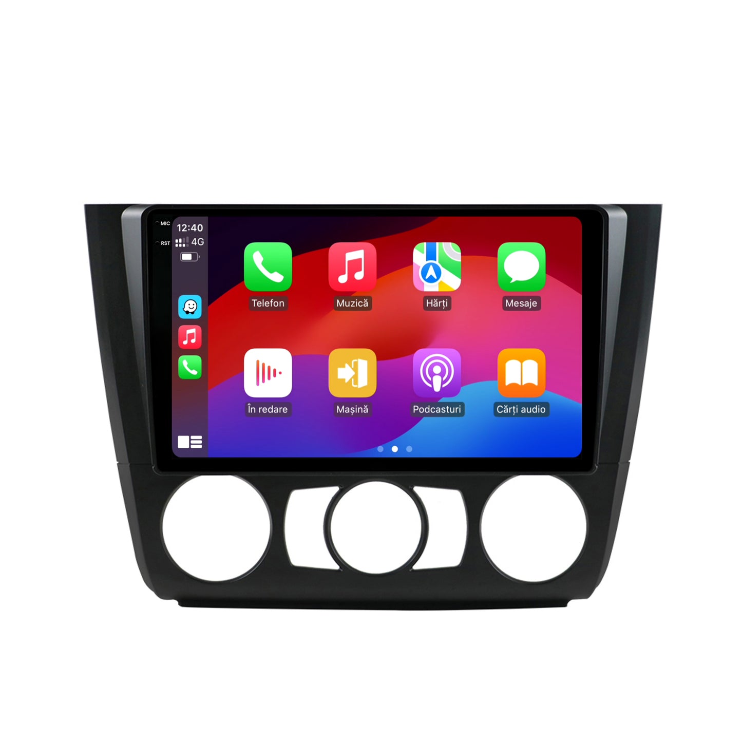 Navigatie 2K HUB64 BMW Seria 1 E87 (2007-2011), Clima Manuala, 4GB RAM, Android, Octacore, Slot Sim 4G, DSP, GPS, Wi-FI, Carplay, Android Auto, USB, Bluetooth, Waze, Touchscreen, 9.5 Inch