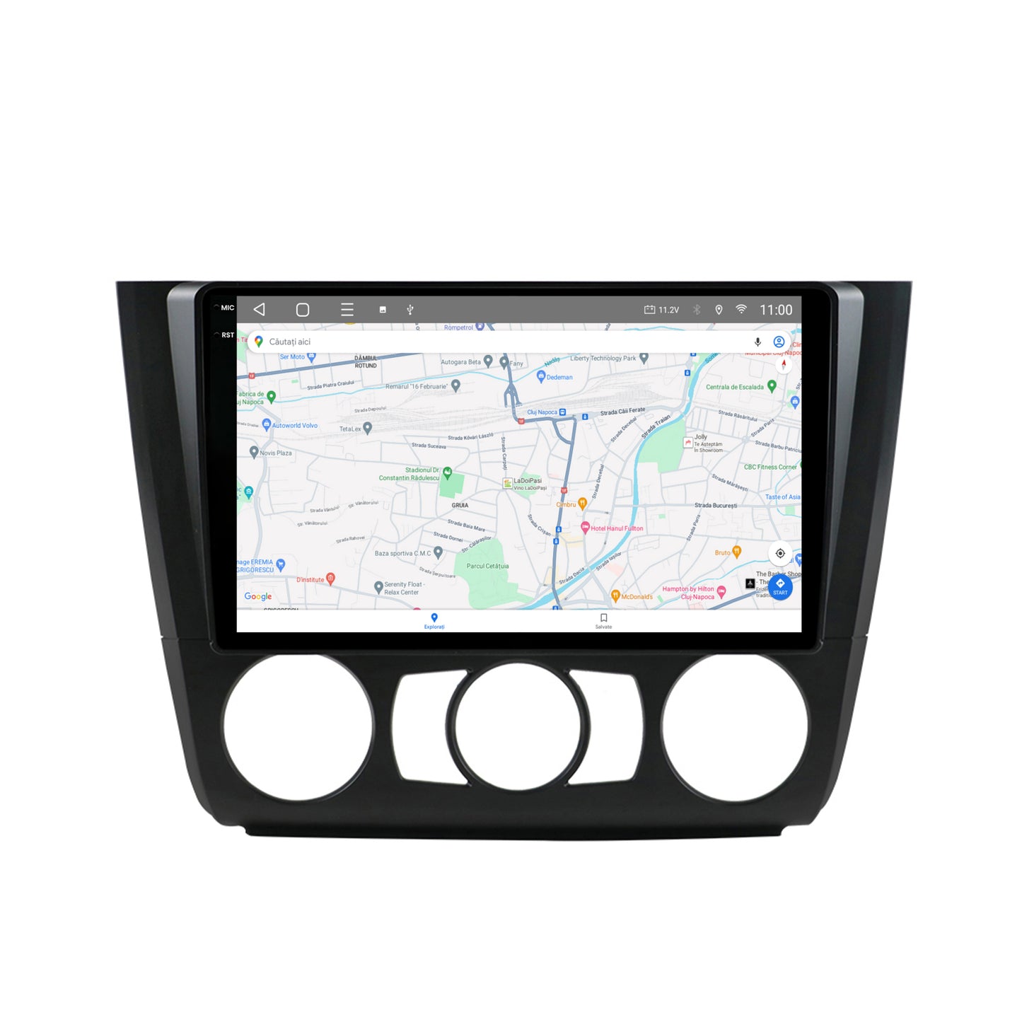 Navigatie 2K HUB64 BMW Seria 1 E87 (2007-2011), Clima Manuala, 8GB RAM, Android, Octacore, Slot Sim 4G, DSP, GPS, Wi-FI, Carplay, Android Auto, USB, Bluetooth, Waze, Touchscreen, 9.5 Inch