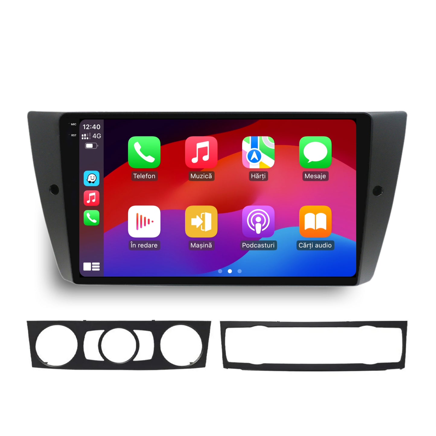 Navigatie 2K HUB64 BMW Seria 3 E90, E91, E92, 4GB RAM, Android, Octacore, Slot Sim 4G, DSP, GPS, Wi-FI, Carplay, Android Auto, USB, Bluetooth, Waze, Touchscreen, 9.5 Inch