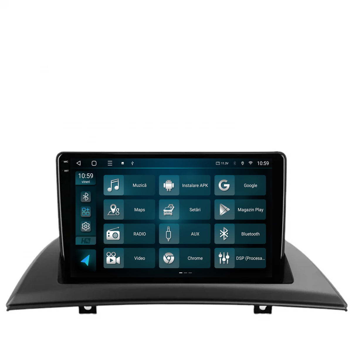 Navigatie 2K HUB64 BMW X3 E83 (2003-2012), 8GB RAM, Android, Octacore, Slot Sim 4G, DSP, GPS, Wi-FI, Carplay, Android Auto, USB, Bluetooth, Waze, Touchscreen, 9.5 Inch
