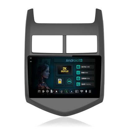 Navigatie 2K HUB64 Chevrolet Aveo 2 (2010-2015), 8GB RAM, Android, Octacore, Slot Sim 4G, DSP, GPS, Wi-FI, Carplay, Android Auto, USB, Bluetooth, Waze, Touchscreen, 9.5 Inch