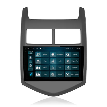 Navigatie 2K HUB64 Chevrolet Aveo 2 (2010-2015), 8GB RAM, Android, Octacore, Slot Sim 4G, DSP, GPS, Wi-FI, Carplay, Android Auto, USB, Bluetooth, Waze, Touchscreen, 9.5 Inch