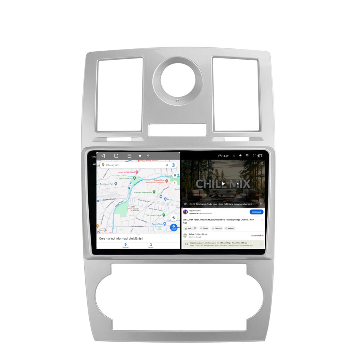 Navigatie 2K HUB64 Chrysler 300C (2004-2011), 4GB RAM, Android, Octacore, Slot Sim 4G, DSP, GPS, Wi-FI, Carplay, Android Auto, USB, Bluetooth, Waze, Touchscreen, 9.5 Inch