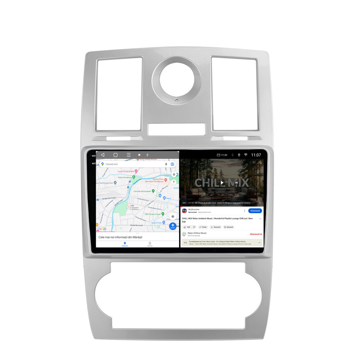 Navigatie 2K HUB64 Chrysler 300C (2004-2011), 8GB RAM, Android, Octacore, Slot Sim 4G, DSP, GPS, Wi-FI, Carplay, Android Auto, USB, Bluetooth, Waze, Touchscreen, 9.5 Inch